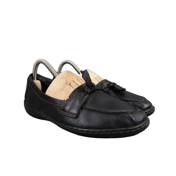 Clarks Shoes Womens 7.5 Loafer Slip On Ashland Leather Black Classic Career Flat - Picture 3 of 14